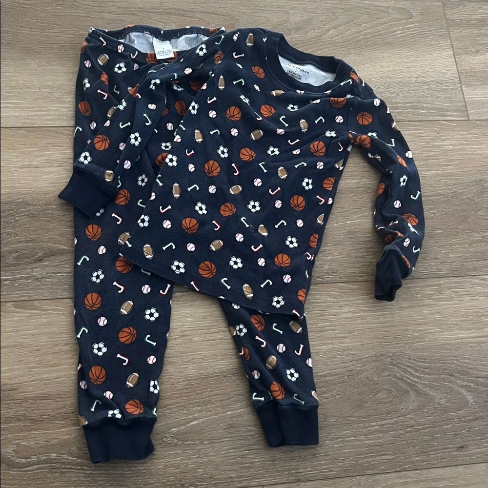 Janie and Jack Navy Sports Pajama Set